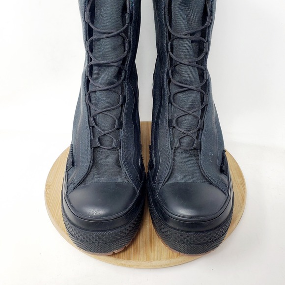 Converse Chuck Taylor All Star De Lux Heel Shoes Womens 8 Black Lug Hi Sneaker - Picture 5 of 15